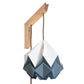 Origami Wall Lighting Fixture - Wooden Bracket With Bicolor Paper Pendant Light